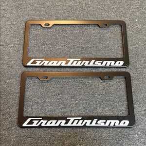 Maserati GranTurismo Black Metal License Plate Frame Set